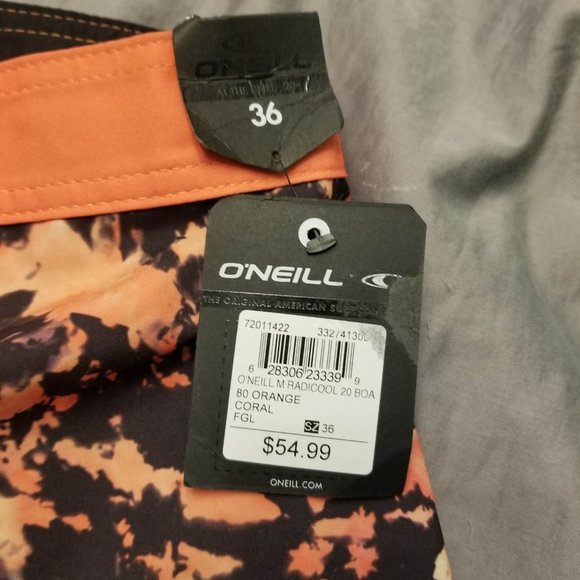 Oneill black orange yellow baord shorts - Picture 2 of 2